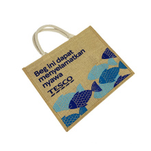 2020 Factory Supply Waterproof Burlap Eco Reusable Shopping Tote Hessian Jute Shopping Bag